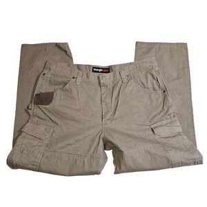 Mens Wrangler Riggs Workwear Rugged Khaki Cargo Work  Pants 100% Cotton 40x30